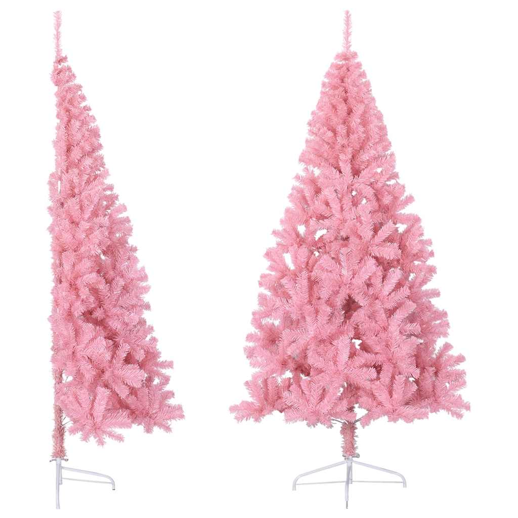 vidaXL Künstlicher Halb-Weihnachtsbaum mit Ständer Rosa 240 cm PVC