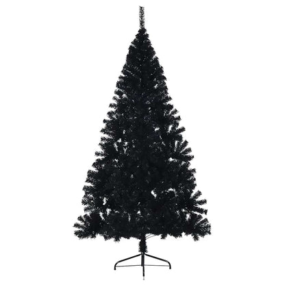 vidaXL Künstlicher Halb-Weihnachtsbaum mit Ständer Schwarz 210 cm PVC