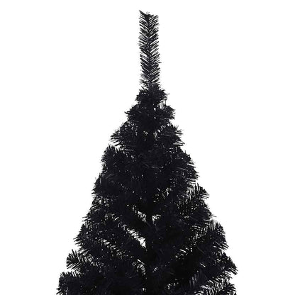 vidaXL Künstlicher Halb-Weihnachtsbaum mit Ständer Schwarz 210 cm PVC