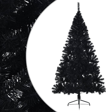 vidaXL Künstlicher Halb-Weihnachtsbaum mit Ständer Schwarz 240 cm PVC