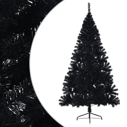 vidaXL Künstlicher Halb-Weihnachtsbaum mit Ständer Schwarz 240 cm PVC