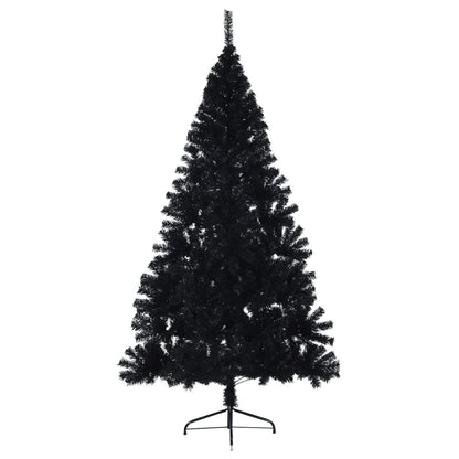vidaXL Künstlicher Halb-Weihnachtsbaum mit Ständer Schwarz 240 cm PVC