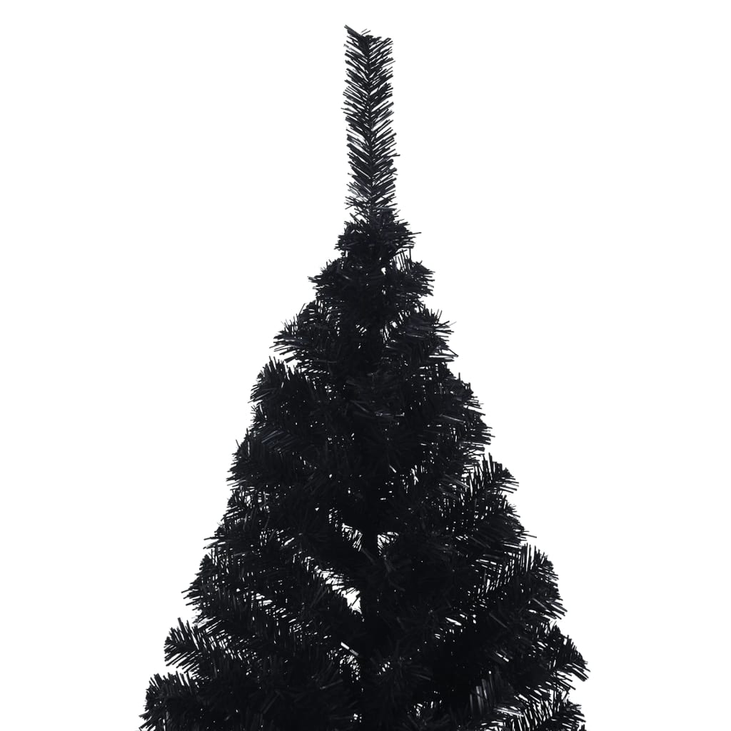 vidaXL Künstlicher Halb-Weihnachtsbaum mit Ständer Schwarz 240 cm PVC