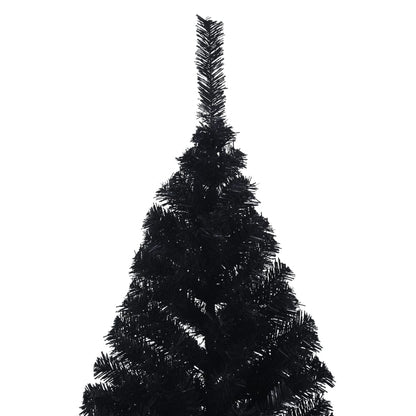 vidaXL Künstlicher Halb-Weihnachtsbaum mit Ständer Schwarz 240 cm PVC