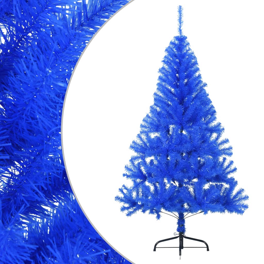 vidaXL Künstlicher Halb-Weihnachtsbaum mit Ständer Blau 120 cm PVC