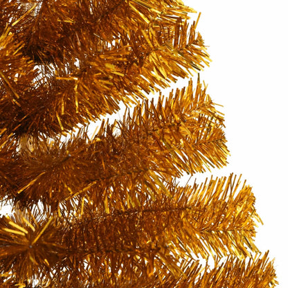vidaXL Künstlicher Halb-Weihnachtsbaum mit Ständer Gold 150 cm PET