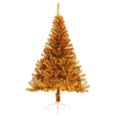 vidaXL Künstlicher Halb-Weihnachtsbaum mit Ständer Gold 180 cm PET