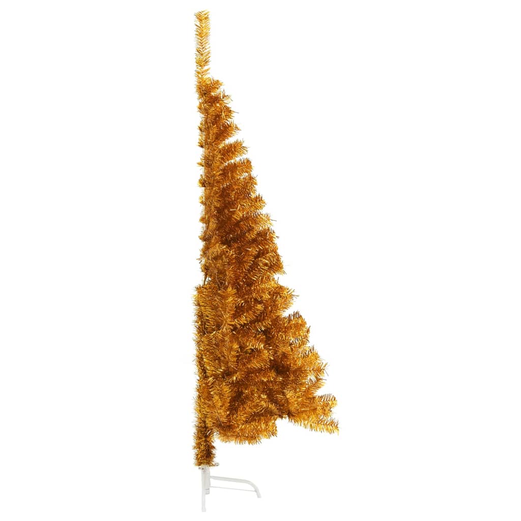 vidaXL Künstlicher Halb-Weihnachtsbaum mit Ständer Gold 180 cm PET