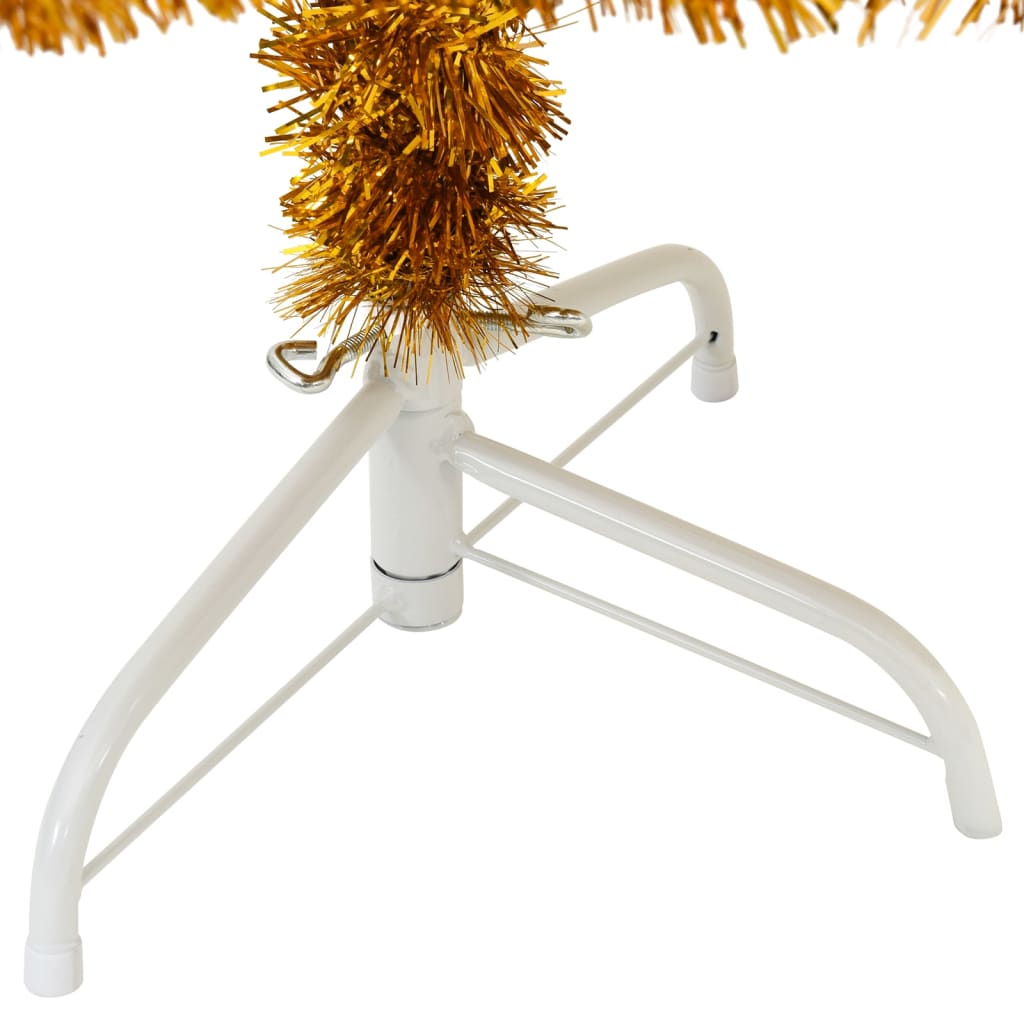 vidaXL Künstlicher Halb-Weihnachtsbaum mit Ständer Gold 180 cm PET