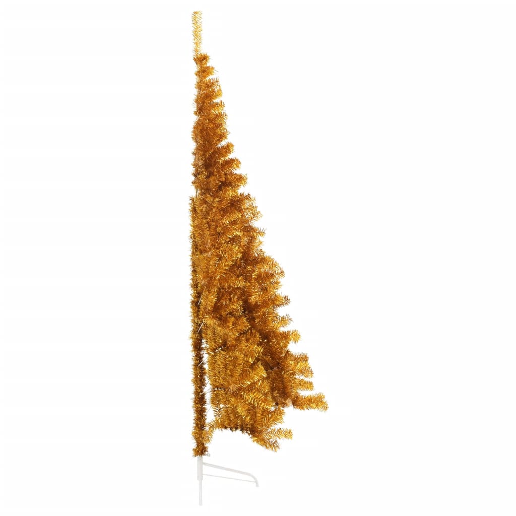 vidaXL Künstlicher Halb-Weihnachtsbaum mit Ständer Gold 210 cm PET