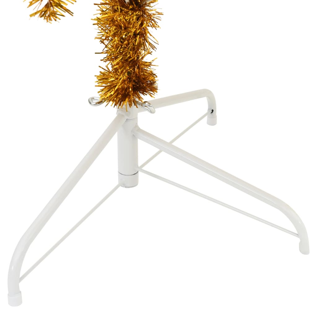 vidaXL Künstlicher Halb-Weihnachtsbaum mit Ständer Gold 210 cm PET