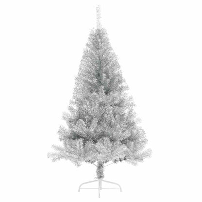 vidaXL Künstlicher Halb-Weihnachtsbaum mit Ständer Silber 180 cm PET