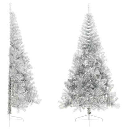 vidaXL Künstlicher Weihnachtsbaum mit Ständer Silber 210 cm PET