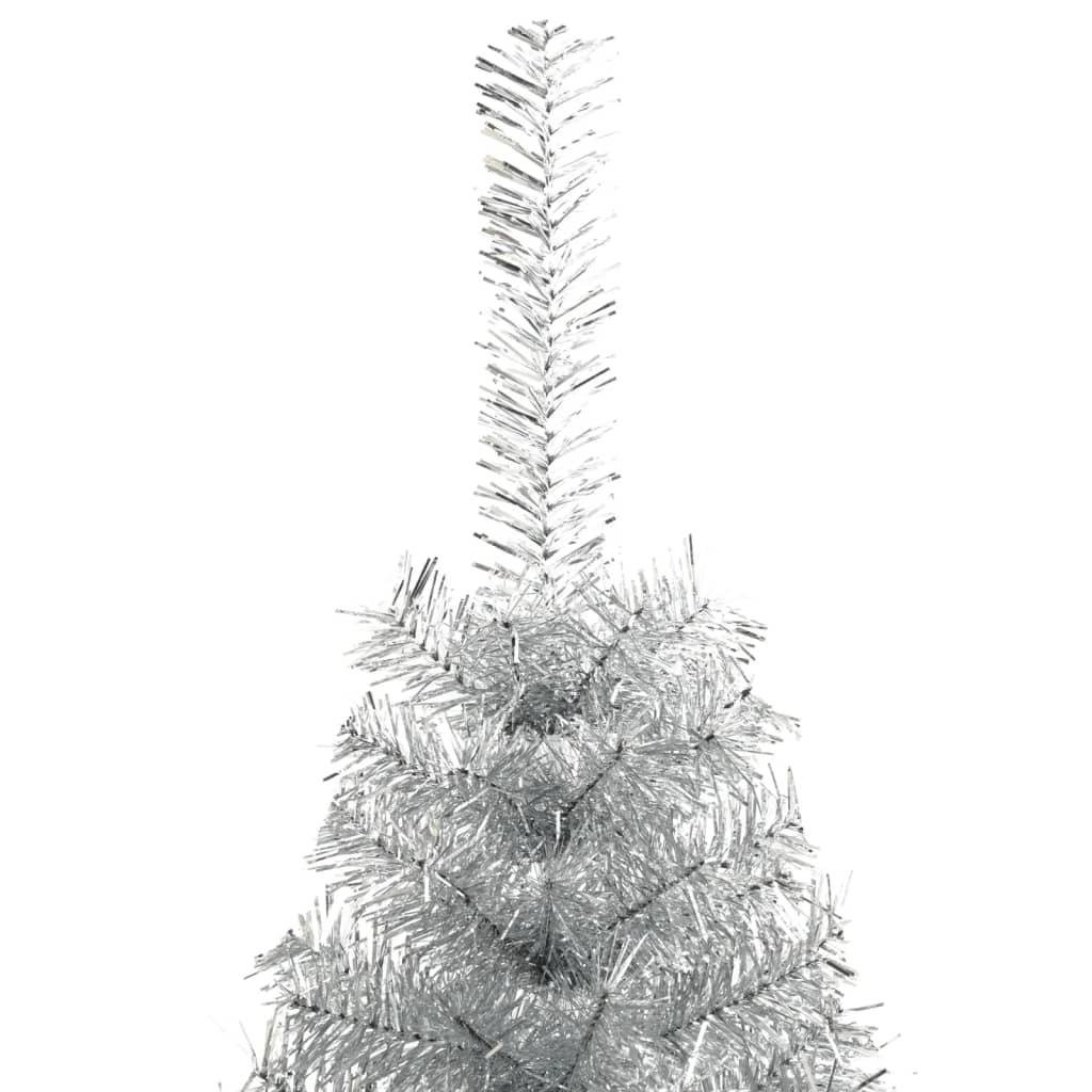 vidaXL Künstlicher Weihnachtsbaum mit Ständer Silber 210 cm PET