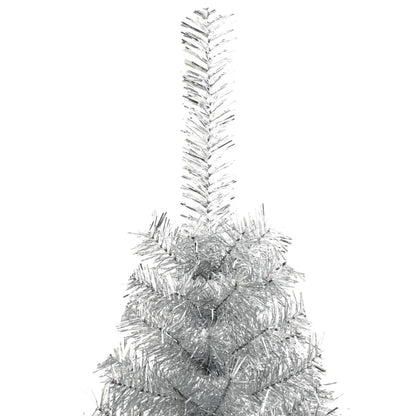 vidaXL Künstlicher Weihnachtsbaum mit Ständer Silber 210 cm PET