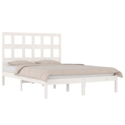 vidaXL Lit en bois massif sans matelas Blanc 135x190 cm Bois de pin