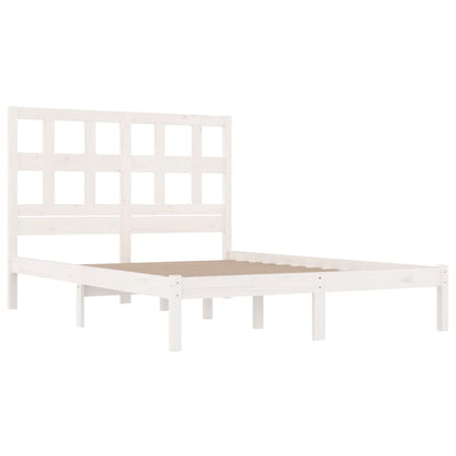 vidaXL Lit en bois massif sans matelas Blanc 135x190 cm Bois de pin
