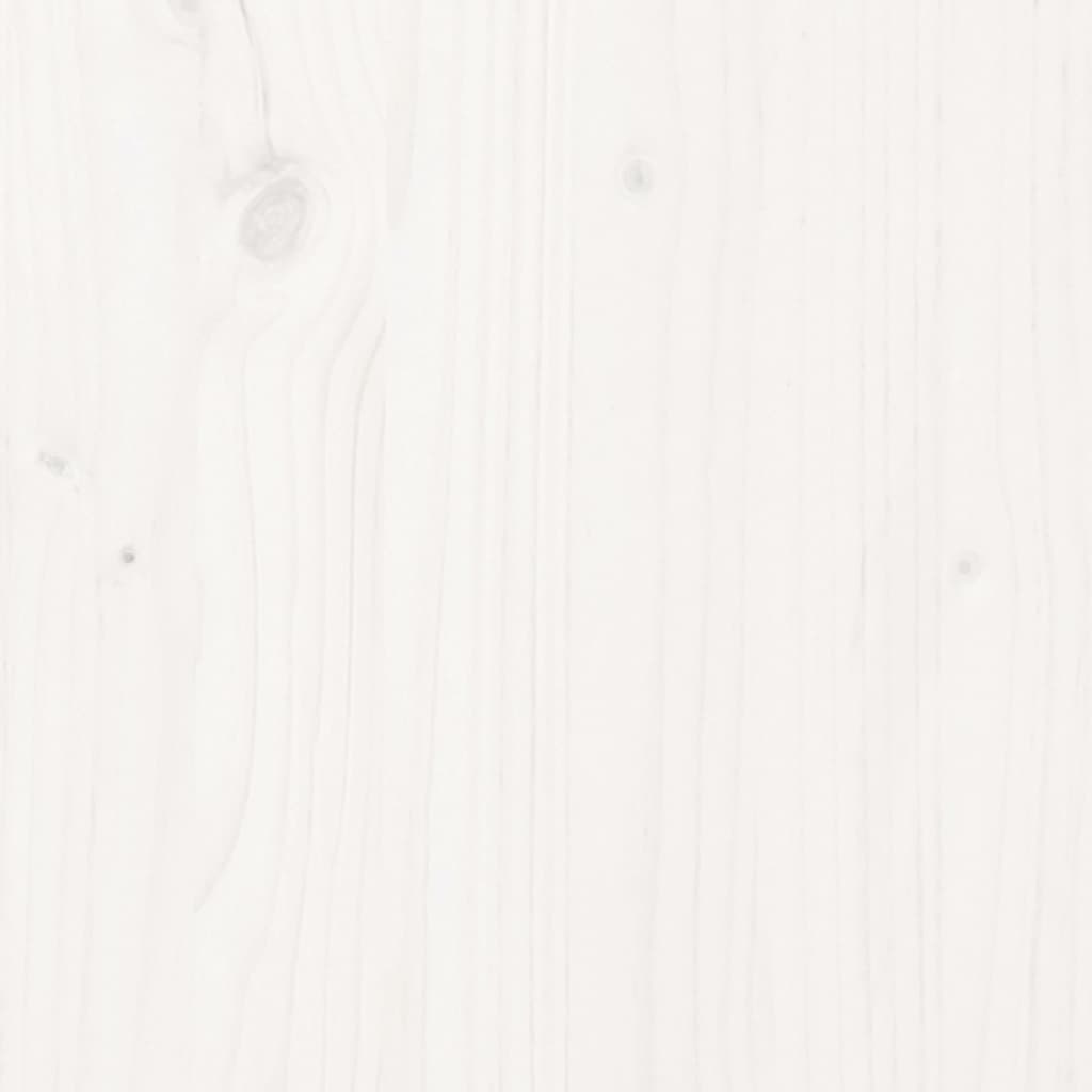 vidaXL Lit en bois massif blanc 135x190 cm