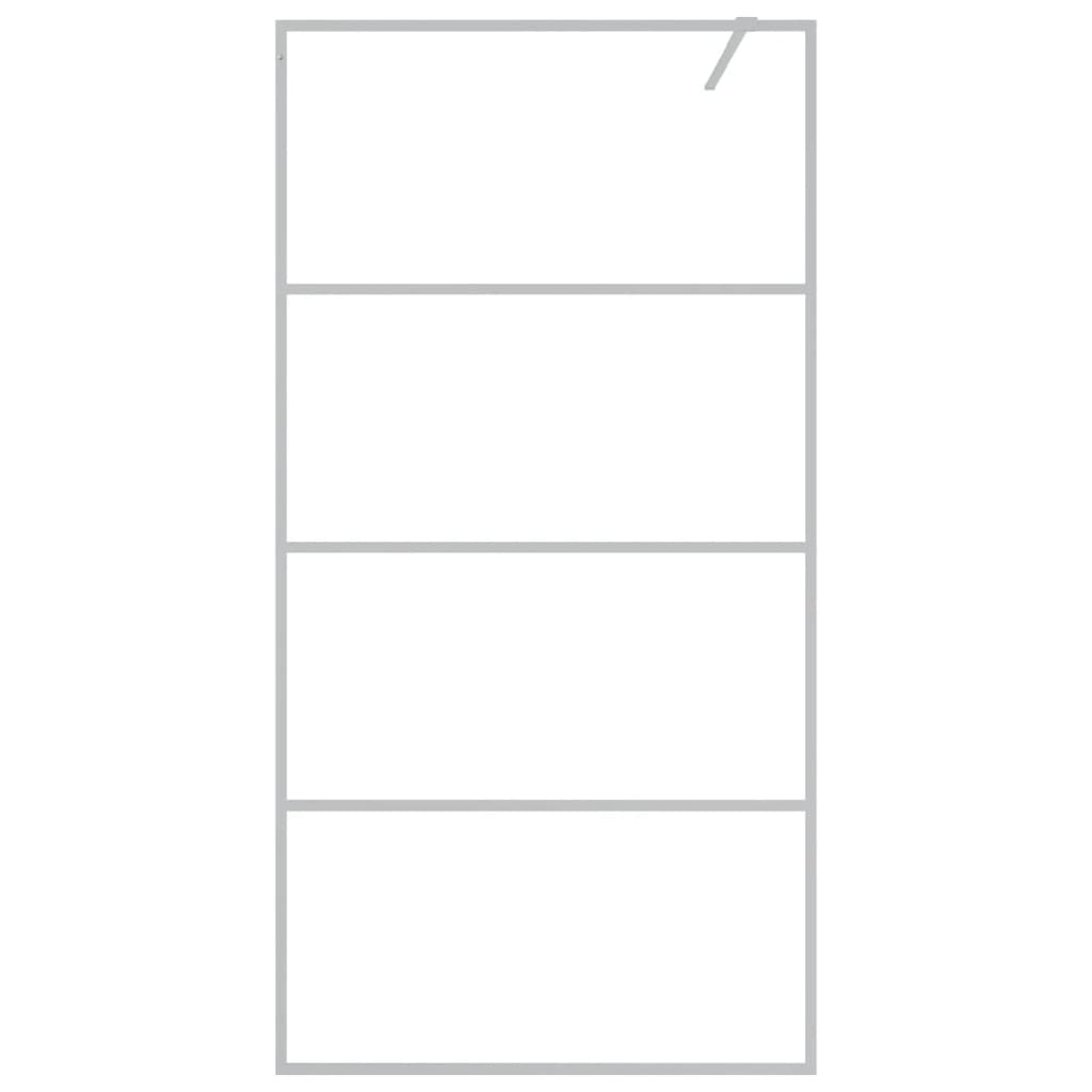 Duschwand für Begehbare Dusche Silbern 100x195 cm ESG-Klarglas