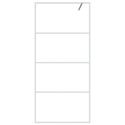 Duschwand für Begehbare Dusche Weiß 90x195 cm ESG-Klarglas