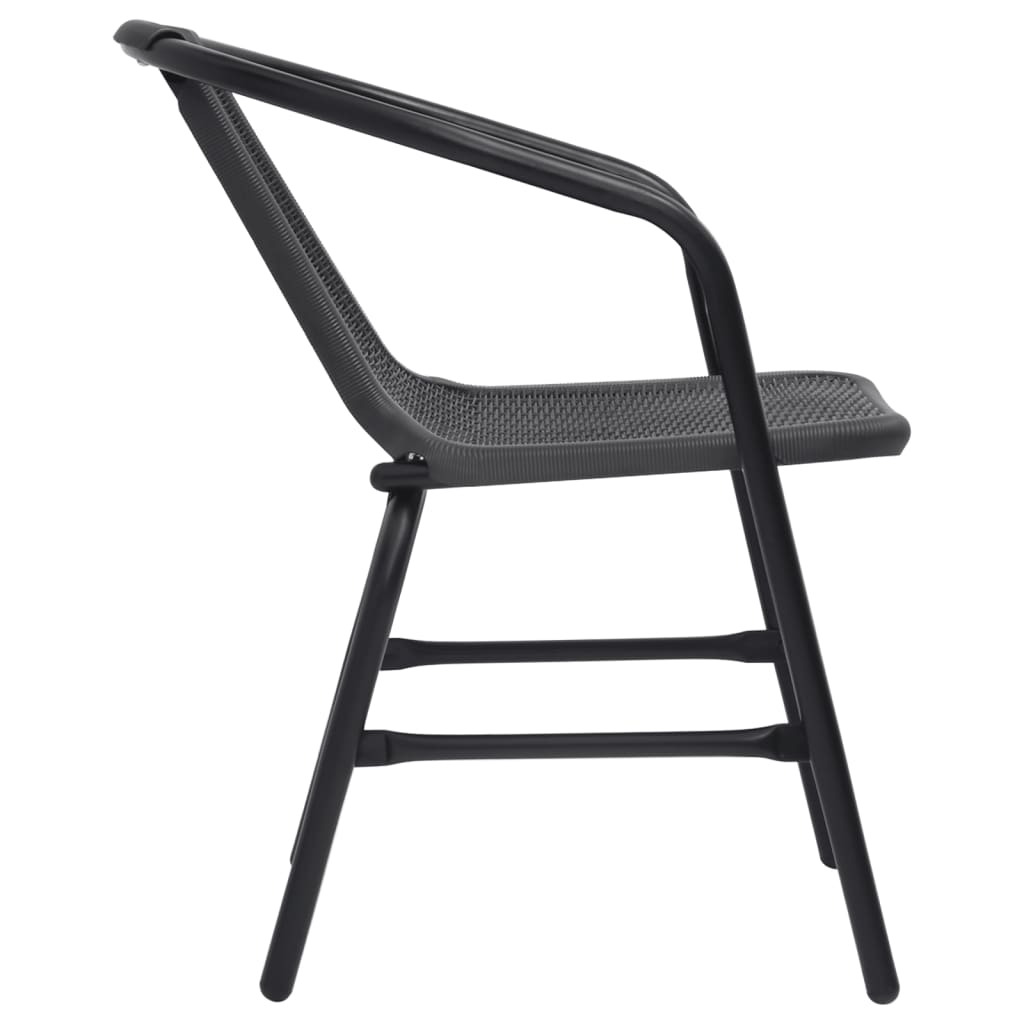 vidaXL Chaises de jardin 6 pcs Effet rotin Plastique et acier 110 kg