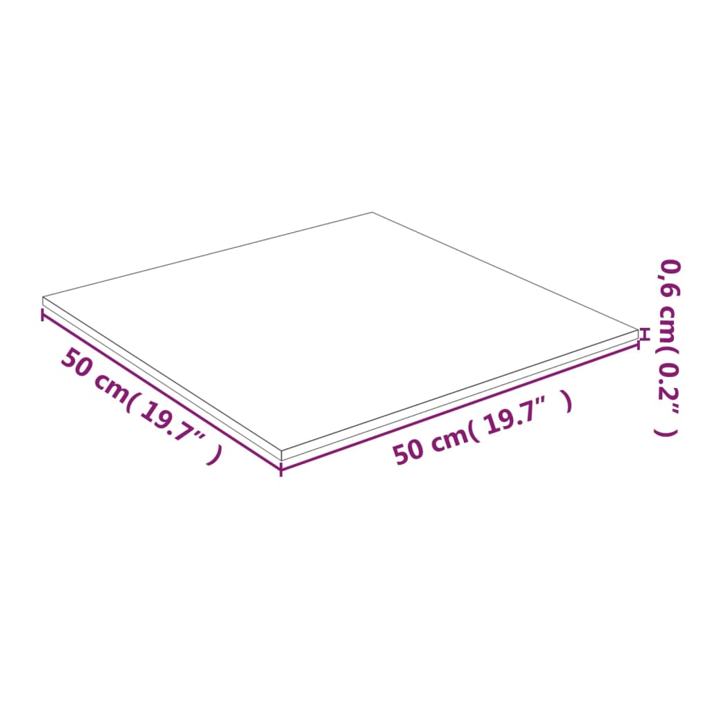 vidaXL Plateau de table Transparent 50x50 cm Verre trempé