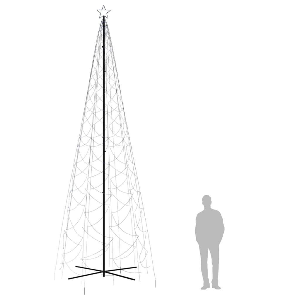 vidaXL LED-Weihnachtsbaum Kegelform Blau 1400 LEDs 160x500 cm