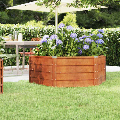 vidaXL Jardinière surélevée en acier Corten, effet rouillé, 129x129x45 cm