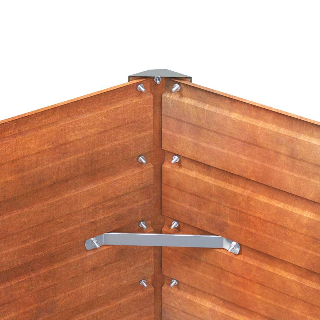 vidaXL Carré potager rouillé 129x129x77 cm Acier Corten