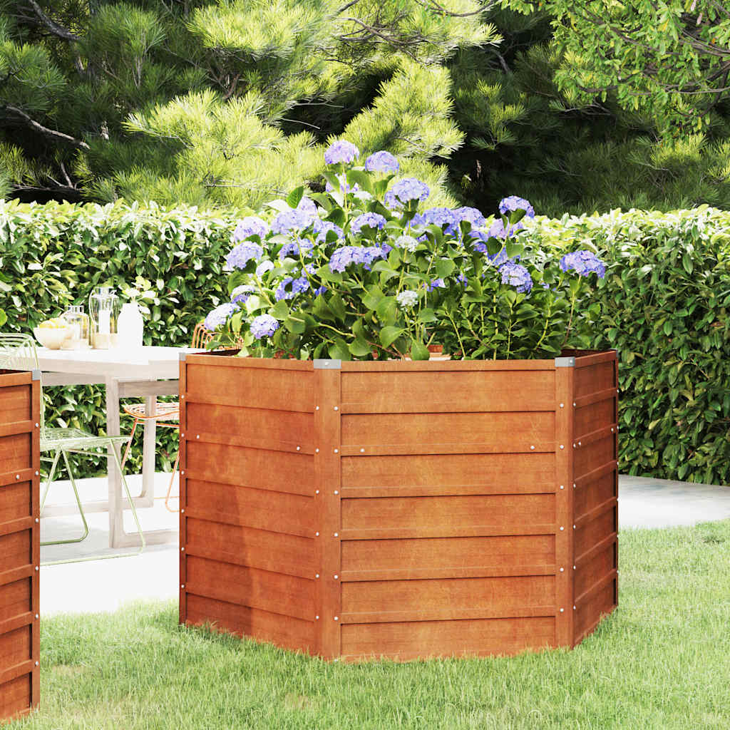 vidaXL Carré potager rouillé 129x129x77 cm Acier Corten
