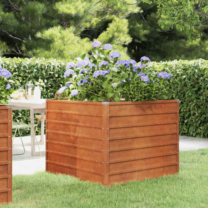 vidaXL Carré potager rouillé 100x100x77 cm Acier Corten