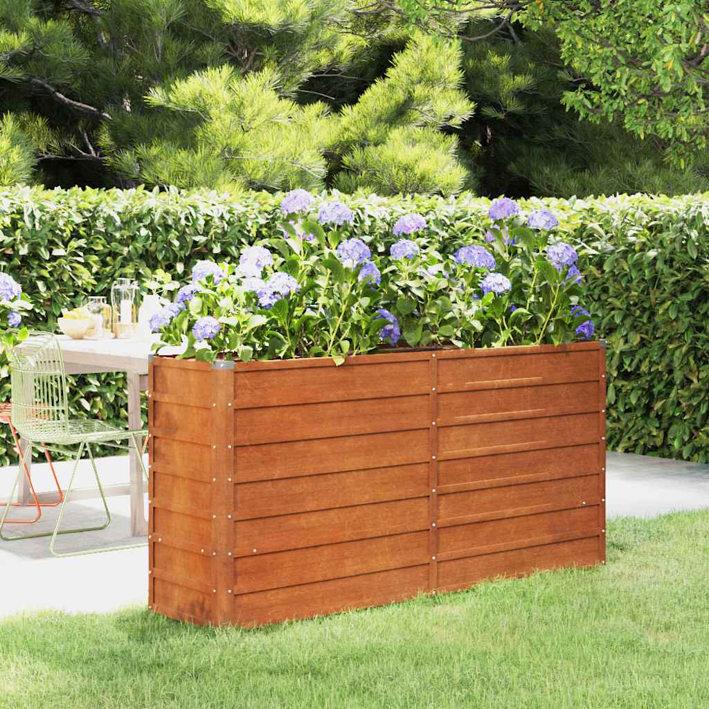 vidaXL Carré potager rouillé 160x40x77 cm Acier Corten