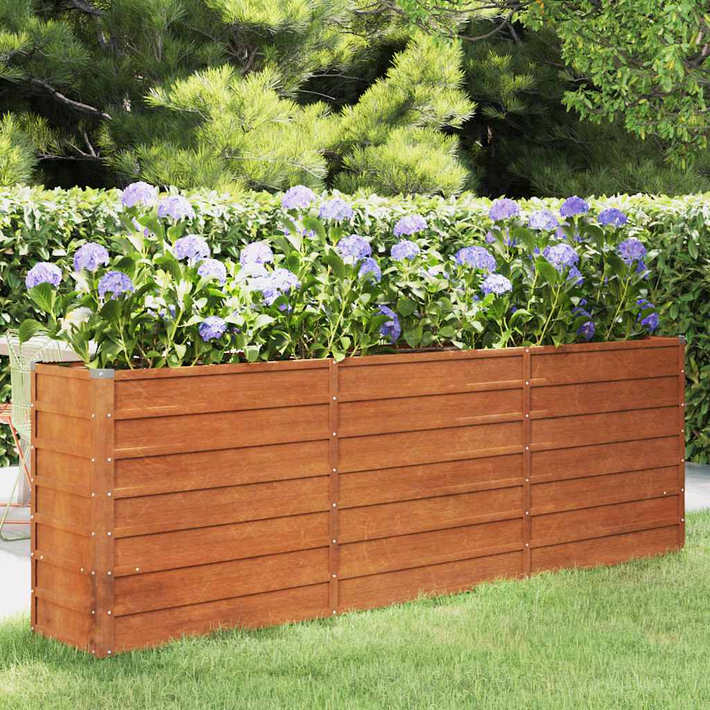 vidaXL Jardinière surélevée Rouillée 240x40x77 cm Acier Corten