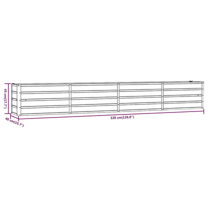 vidaXL Carré potager rouillé 320x40x45 cm acier Corten