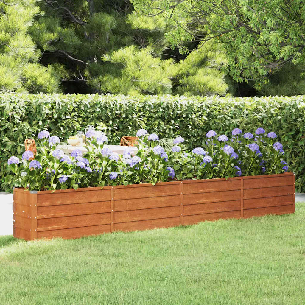 vidaXL Carré potager rouillé 320x40x45 cm acier Corten