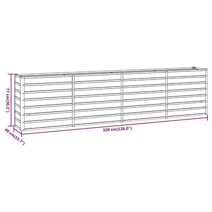 vidaXL Carré potager rouillé 320x40x77 cm Acier Corten