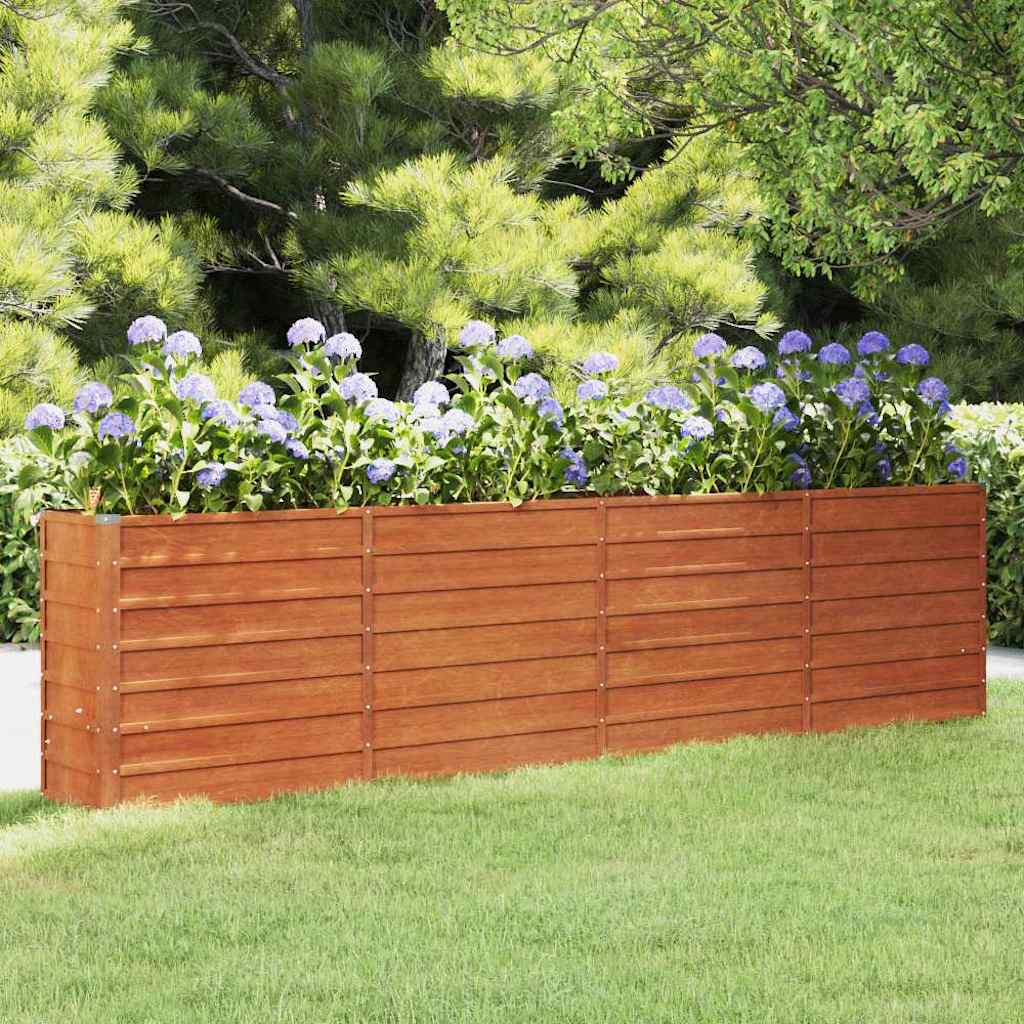 vidaXL Carré potager rouillé 320x40x77 cm Acier Corten