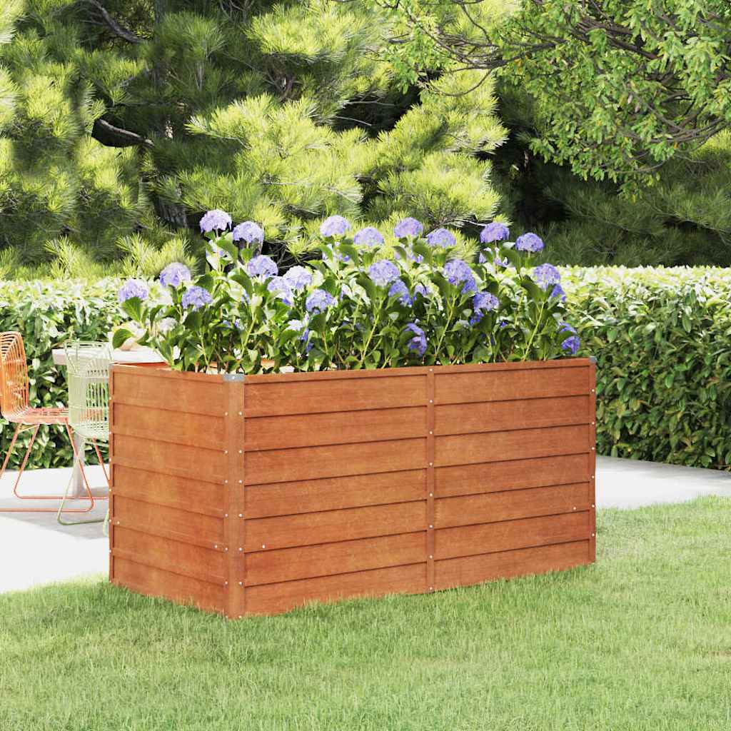 vidaXL Carré potager rouillé 160x80x77 cm Acier Corten