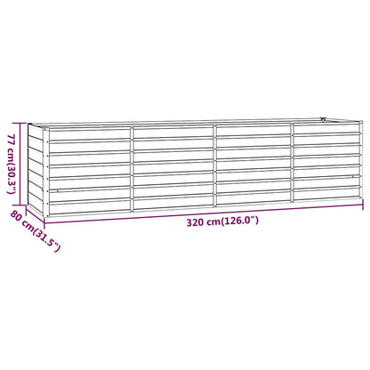 vidaXL Carré potager rouille 320x80x77 cm Acier Corten