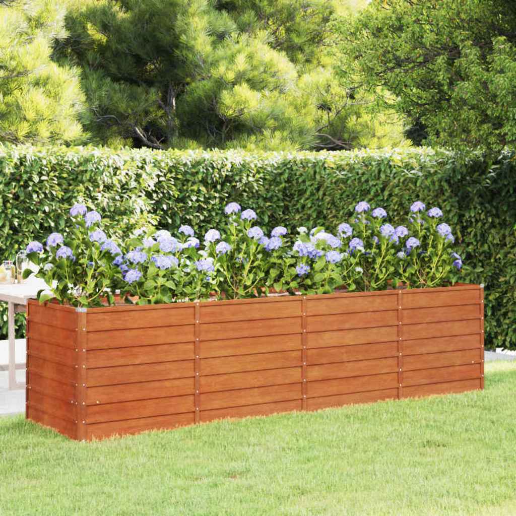 vidaXL Carré potager rouille 320x80x77 cm Acier Corten