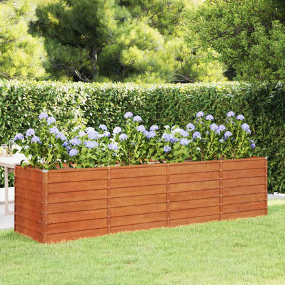 vidaXL Carré potager rouille 320x80x77 cm Acier Corten