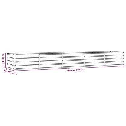 vidaXL Jardinière surélevée rouille 400x80x45 cm acier Corten