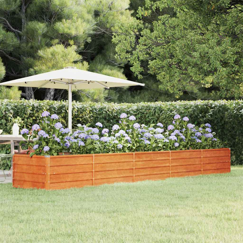 vidaXL Jardinière surélevée rouille 400x80x45 cm acier Corten