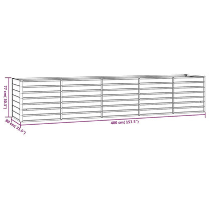 vidaXL Carré potager rouillé 400x80x77 cm Acier Corten