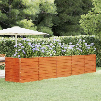vidaXL Carré potager rouillé 400x80x77 cm Acier Corten