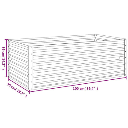 vidaXL Garten-Hochbeet 100 x 50 x 36 cm Cortenstahl