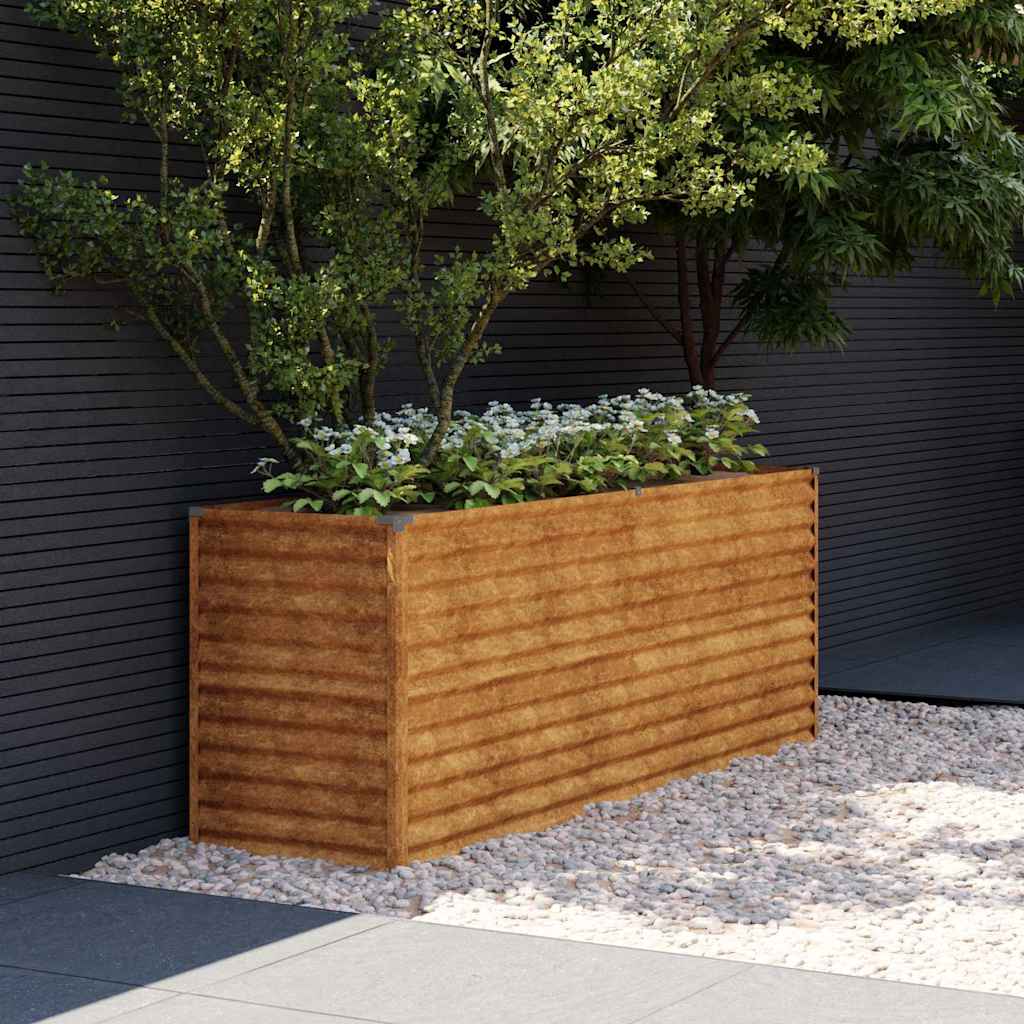 vidaXL Garten-Hochbeet 196 x 50 x 69 cm Cortenstahl