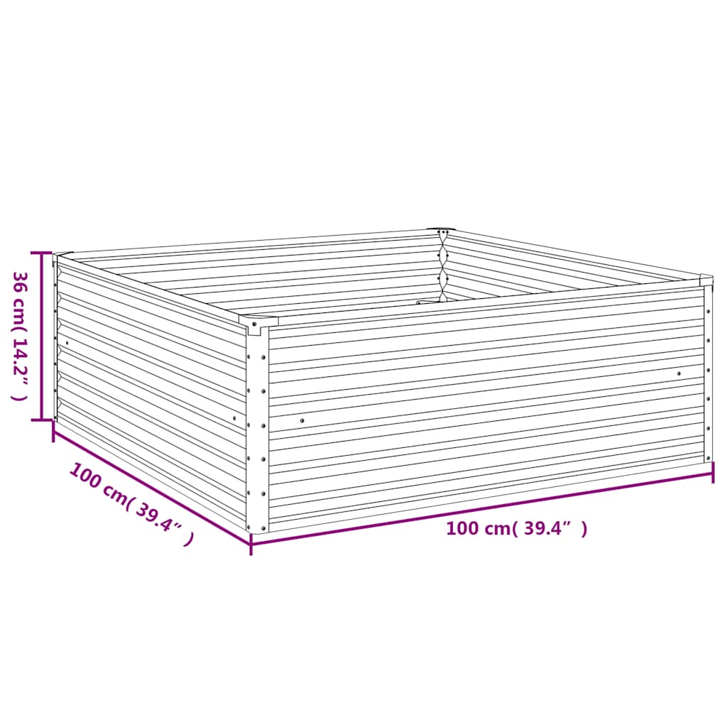 vidaXL Hochbeet 100x100x36 cm Cortenstahl