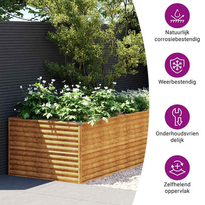 vidaXL Carré potager 479x100x69 cm Acier Corten