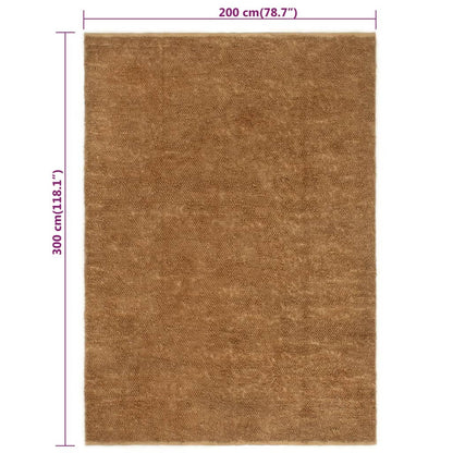 vidaXL Schlingenteppich Handgefertigt 200x300 cm Jute und Baumwolle
